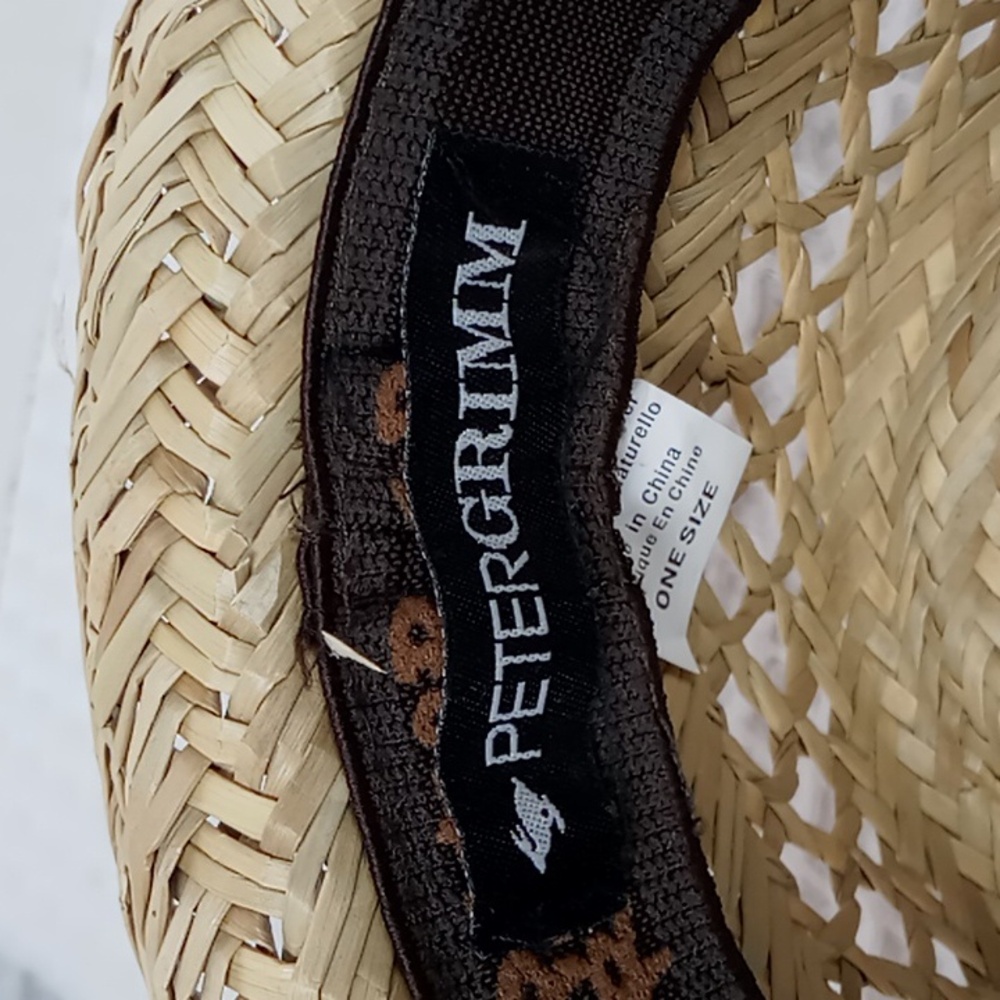 Peter Grimm Straw Pork Pie Hat w/Multi Color Crossgrain Band & Feather Accents - Picture 8 of 14